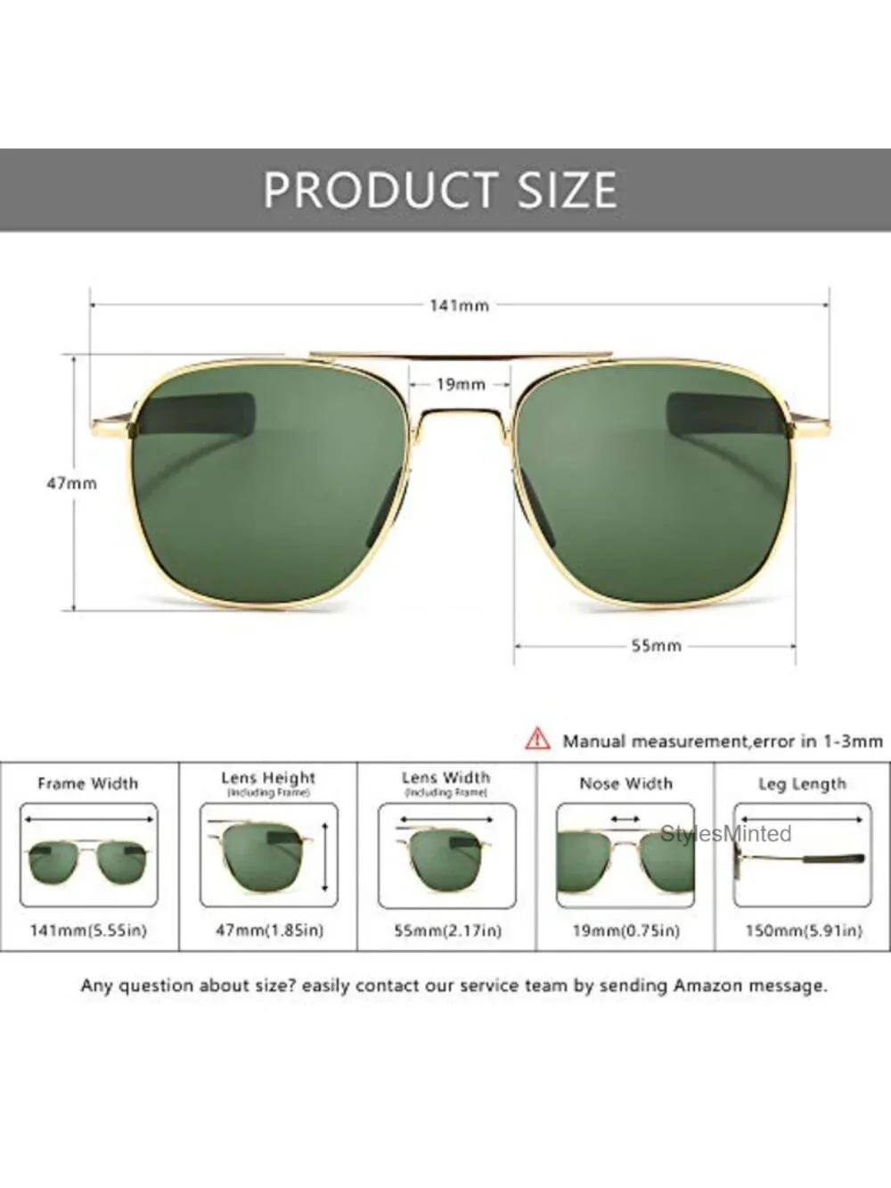 Men's Military Style Polarized Pilot Aviator Sunglasses Bayonet Temples